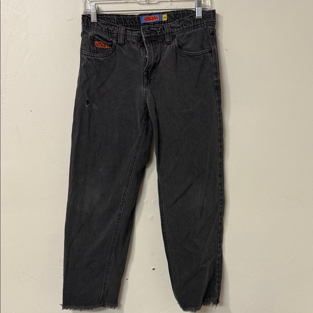 Empyre young Men's Relaxed Black Jeans with Raw Hem